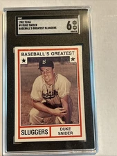 1982 TCMA Baseball's Greatest Sluggers Duke Snider Perforated #9 Graded SGC 6