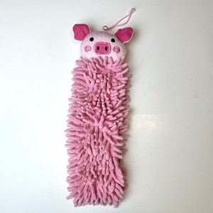 Norwex Kids Pet to Dry Pig Hand Towel Cloth Pink w/ Baclock Microfiber