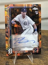 2025 Topps Chrome Auto Trey Sweeney Orange/Black Lava Lamp Refractor /35 Tigers