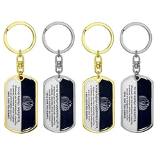 Stainless Steel Gift Keychain Keyring To My Badass Son Daughter Granddaughter