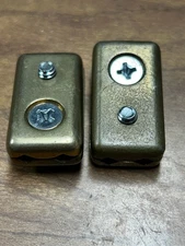 NOS Bronze Tiller Rope Clamps 11/16" x 1-1/4" for 1/8" cable PAIR