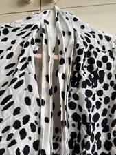 Rixo Silk Tie Blouse Size XS UK 8-10 Black & White Patterned