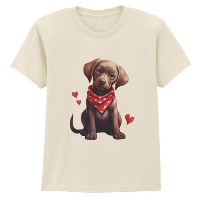 Süß Welpe Hund Herzen Tiere Kinder T-Shirt Jungen Mädchen Grafik Tee