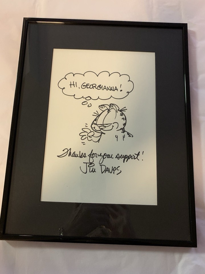 Jim Davis Garfield Signed Sketch Comic Art