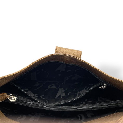 Borsa Ferragamo monospalla in pelle marrone Gancini - Foto 13 di 16