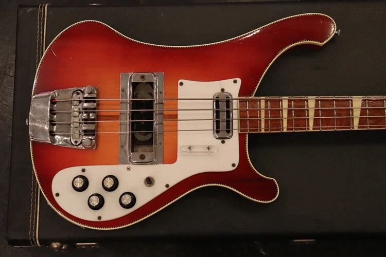 Rickenbacker 4001 Fireglo w/ Checker Binding 1973 Vintage Electric Bass,  d1075