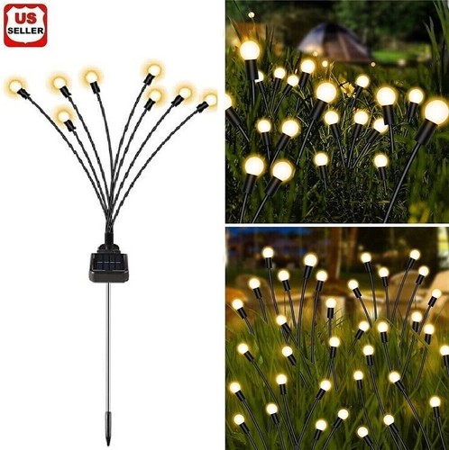 LED Solar Firefly Light Garden Waterproof Swaying Lamp Outdoor Landscape Decor - Picture 1 of 8