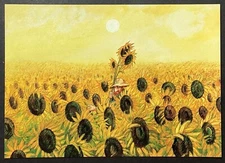 Sunflowers by Gerhard Gluck Vintage Continental Art Postcard Unposted