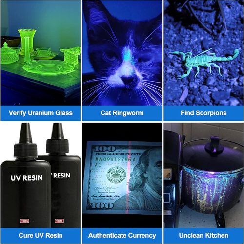 X7 Pro 365Nm Luce UV Torce a Luce Nera: LED Luce Nera Torcia Professi - Foto 5 di 12