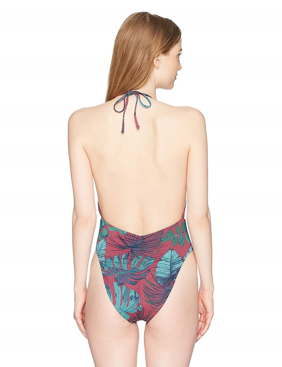 Bikini Lab 144214 Womens Why Can't We Be Fronds Plunge One Piece