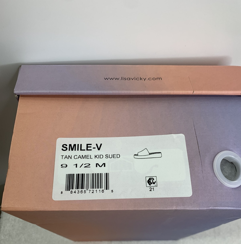 Lisa Vicky Smile Platform Slide Suede Sandal Tan Camel Women's Size 9.5 NWB - 第 11/12 張圖片