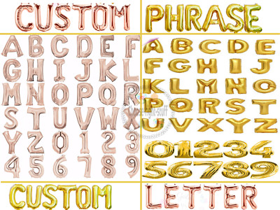 Gold & Roségold 16'' Alphabet A-Z Buchstaben Zahlen Folienballons Name Party Hochzeit