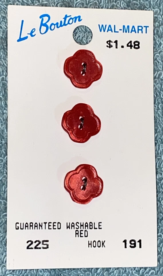 Le Bouton Buttons 1/2” 12mm Red #225 NOS - Image 2 of 3