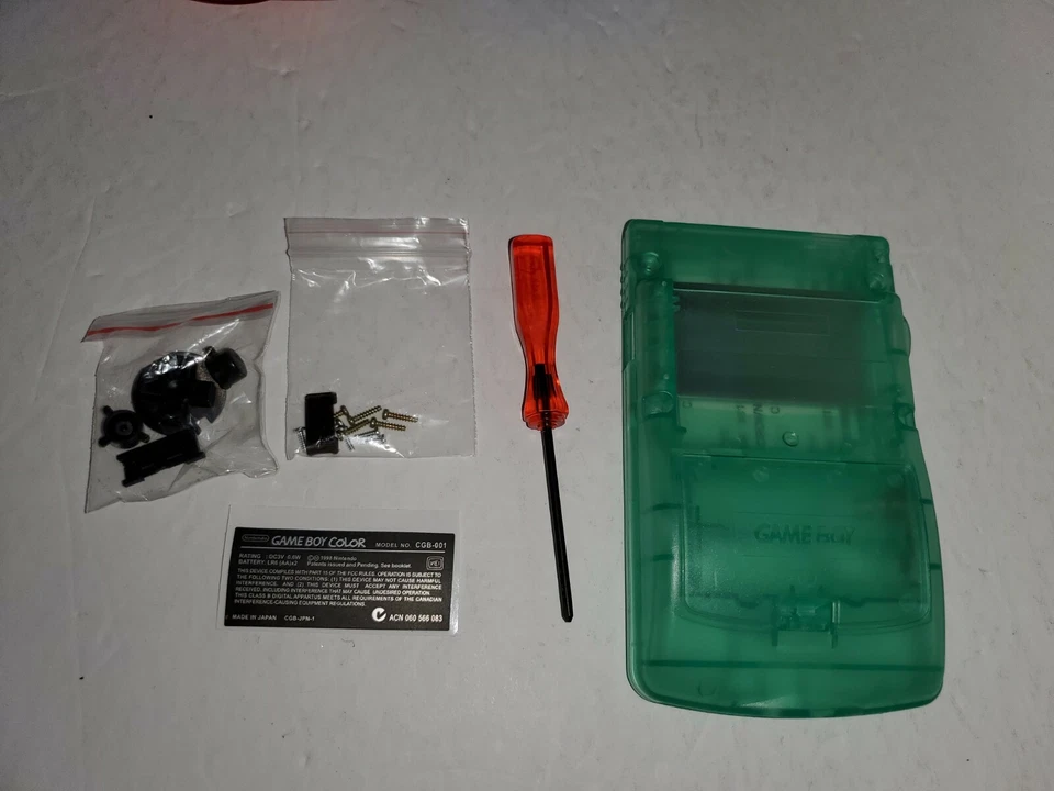 Transparent Green Full Housing Case Shell for Gameboy Color Mario Screen D14 - Image 2 of 2
