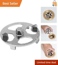 Round Head No-Calk Shower Drain Wrench - Polished Brass Finish for Durability