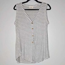 Bibi Knotted Front Striped Tank Top Small