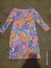 Lilly Pulitzer Marlowe Dress 3/4 Sleeve So Snappy Lilac Verban Size xsmall new