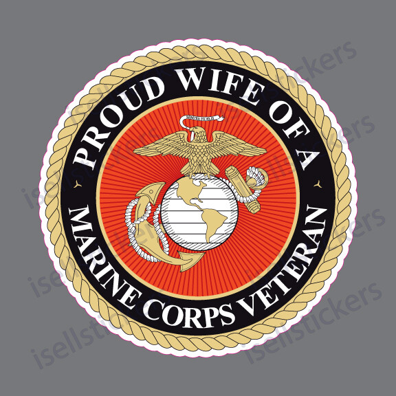 US Army Veteran Proud Wife Decal - 3.8 Inch Military Support Sticker