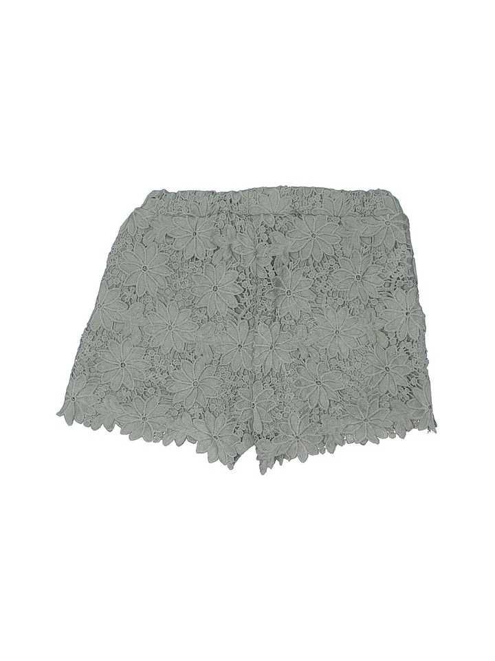 Pantalones Cortos Romeo & Juliet Couture Para Mujer Pequeños Verde Floral Crochet Pull On Foto 2 de 2