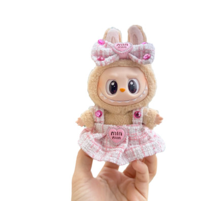 POP MART LABUBU The Monsters Plush Cute Pink Heart Skirt Doll Clothes No Toys