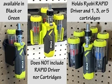 Holder for Ryobi RAPID Assembly Driver. Mount to Pegboard, Wall, or Ryobi Link