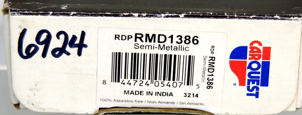 Pastillas de freno traseras semimetálicas Carquest RMD1386 aptas para Audi 6924 Foto 2 de 4