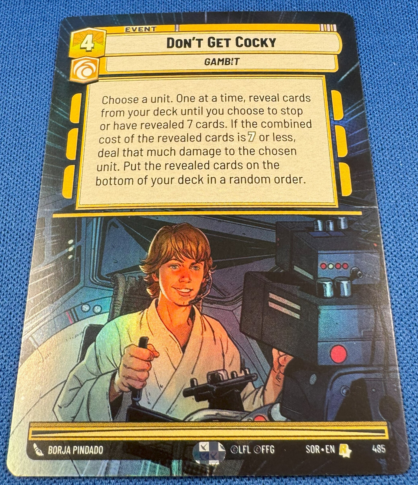Star Wars Unlimited - Don't Get Cocky - Rare - 485 - Hyperspace Foil