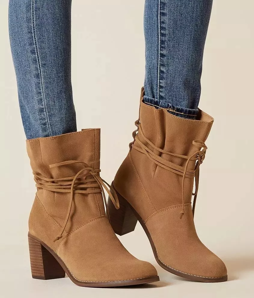 TOMS Brown Toffee Suede Mila Block Heel Boots 10010911