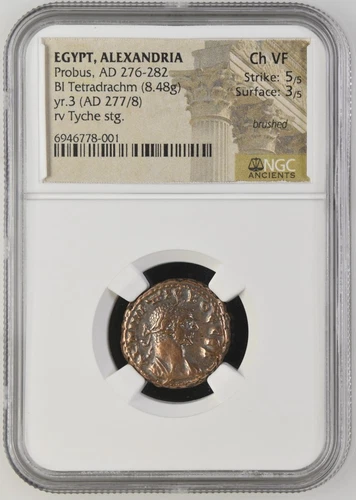 277-8 AD Tetradrachm Probus Alexandria Egypt Drachm coin Graded by NGC Ancients
