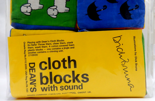 VINTAGE (NEW) DEAN'S CLOTH BLOCKS WITH SOUND, DICK BRUNA, SOFT TOY PLAY BLOCKS - Picture 6 of 8