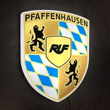 RUF LED ILLUMINATED WALL LIGHT SIGN GARAGE GAS & OIL AUTOMOBILIA CTR3 PORSCHE