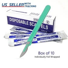 Disposable Scalpel Blades #24 Carbon Steel Sterile Surgical w/ Graduated Handle