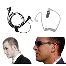 2.5mm Earpiece Headset Coiled Tube For Harris Police 2-way Radio XG25 XG75 P7300