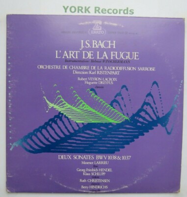 E1031-32 - BACH - L'Art De La Fugue RISTENPART *JAPANESE* - Ex Double LP Record