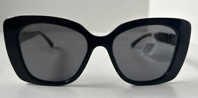Chanel CH 5422 B C501T8 Black Dark Grey Polarized Lens Sunglasses