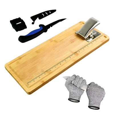 18'' Bamboo Fish Cutting Board - Fish Cleaning Board, Fish Measure Board - Ant...