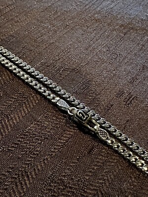 GLD Cuban Chain 14K White Gold Plated 22” Micro Cuban Link