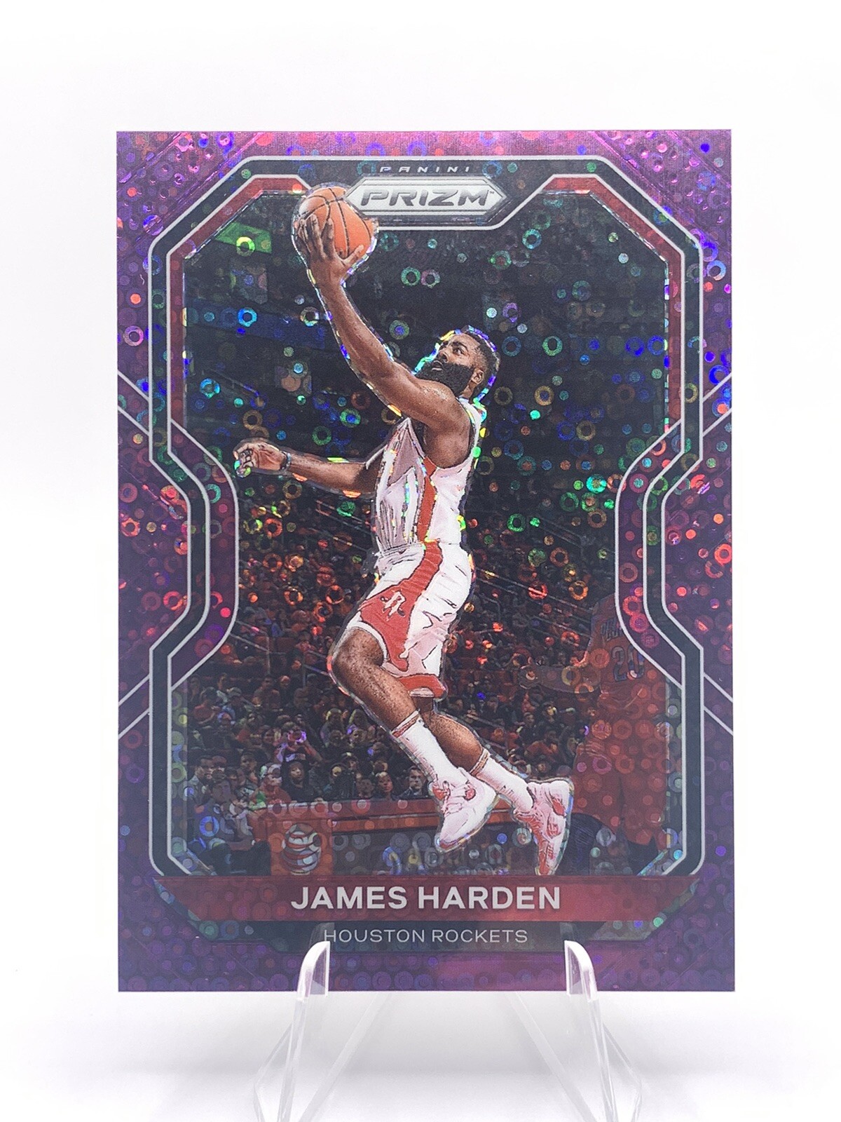 2020 -21 Panini Prizm - #112 James Harden - Purple Disco Prizm /75 - Rockets
