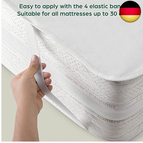 Flowen Matratzenschoner 180x200 cm wasserdichte Matratzenauflage aus Baumwolle - Bild 6 von 9