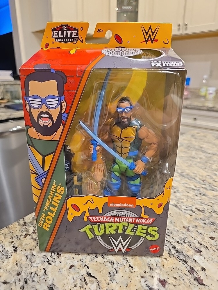 WWE TMNT Elite Collection SETH “Freakin” ROLLINS as Leonardo Action Figure NEW