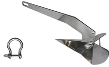 Stainless Steel 316 Delta Anchor 6.6lbs (3kg) Marine Grade Polished Boat Anchor