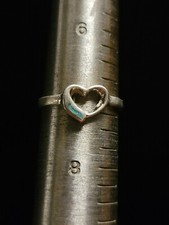 Size 7 Sterling Silver Turquoise Heart Ring