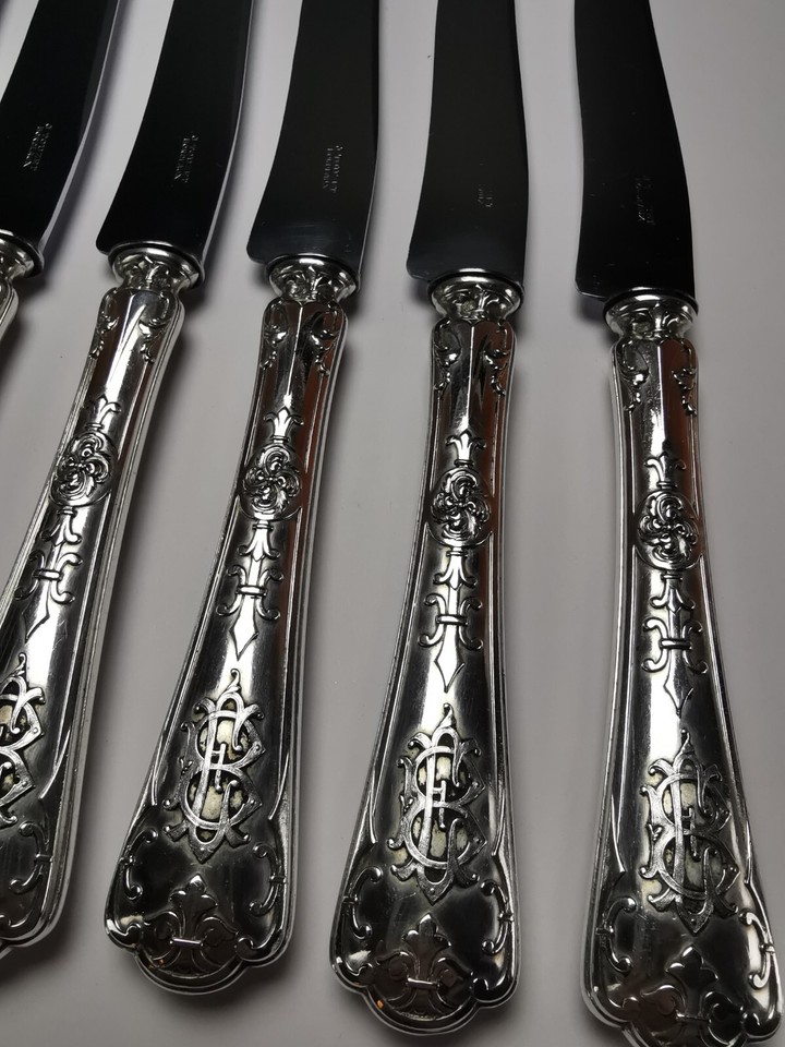 PUIFORCAT "Fer De Lance" 6 Couteaux de Table (24 pcs disponible