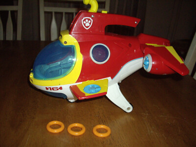 EUC PAW Patrol Sub Patroller Transforming Plane Lights Sounds Launch Rings