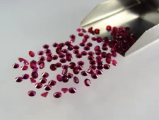 100 Pcs Natural Red Ruby Round Cut 2 mm Loose Gemstone IDGL Certified RG553