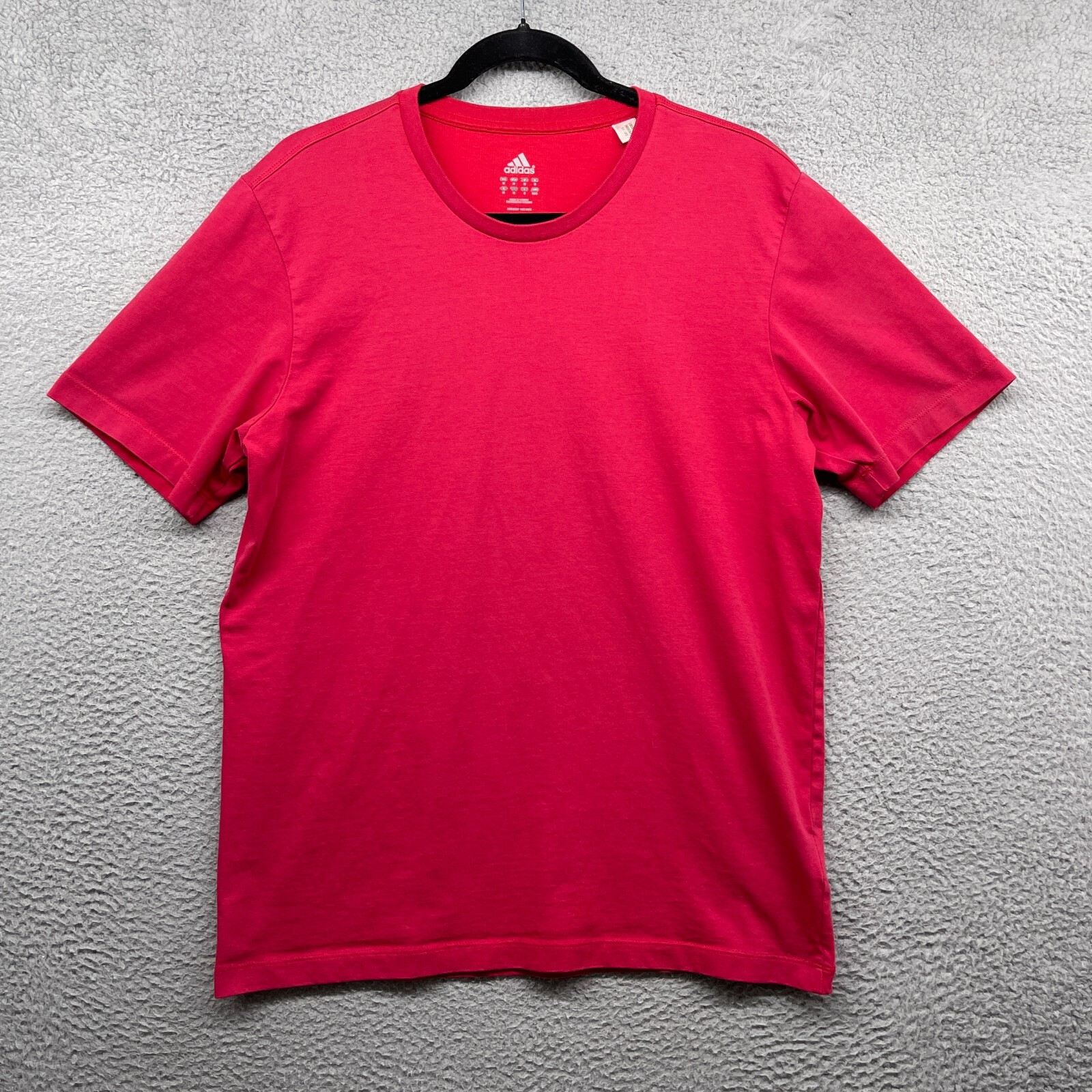 Adidas Mens T-Shirt Red Short Sleeve Crew Neck Climalite Cotton Pullover Size M