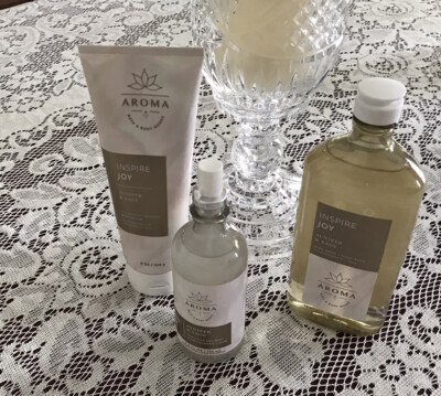 Bath & Body Works Aroma Inspire Joy 3 Pieces - Full Sz Cream/Mist/Bath Wash New