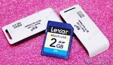 1x LEXAR 2GB Genuine SD Card  2x USB SD/mSD Adapters for CCD Digital Camera