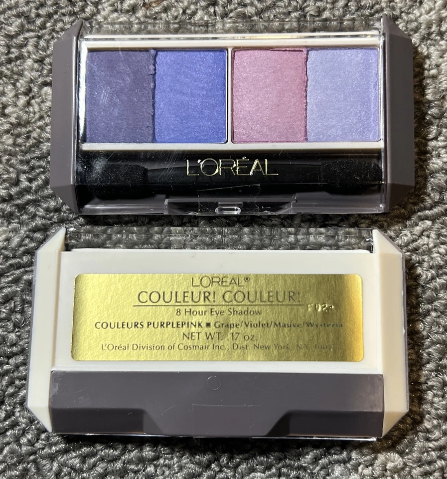x2 L'Oreal Couleur 8 Hours Eye Shadow Palette Purple Pink - Image 2 of 2