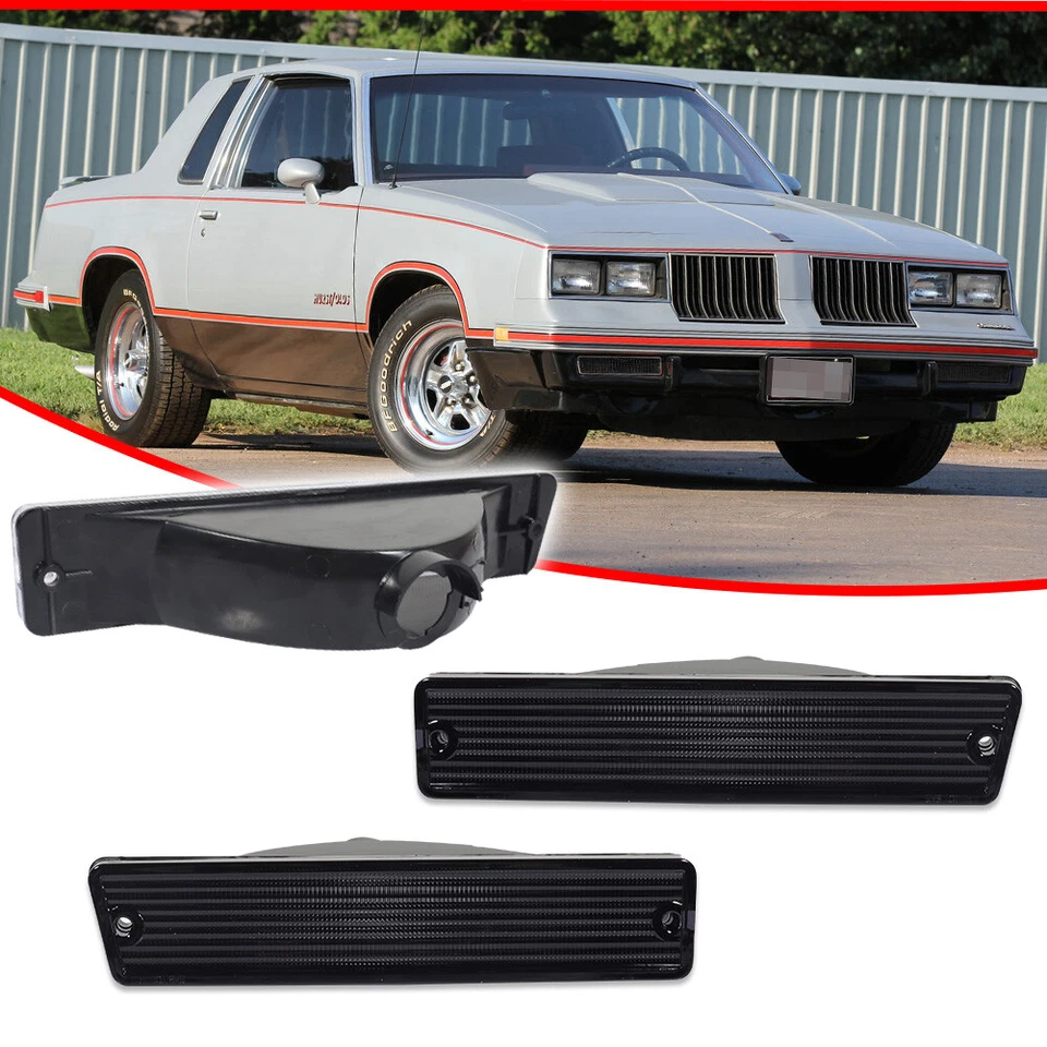 2x Smoke Front Bumper Parking Signal Lights For 81-88 Oldsmobile Cutlass Supreme - Image 2 of 4